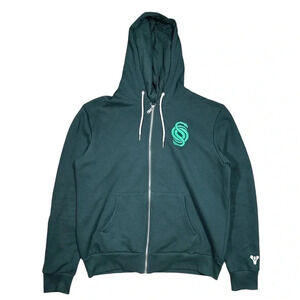 Destiny 2 Insert Coin Gambit Green Full  Zip Fleece Hoodie Mens Large